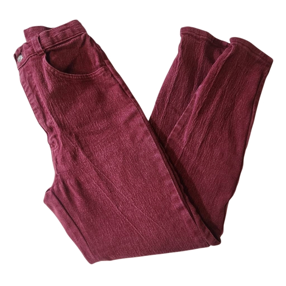 Vintage 80s America America‎ Burgundy Denim Jeans Size 7